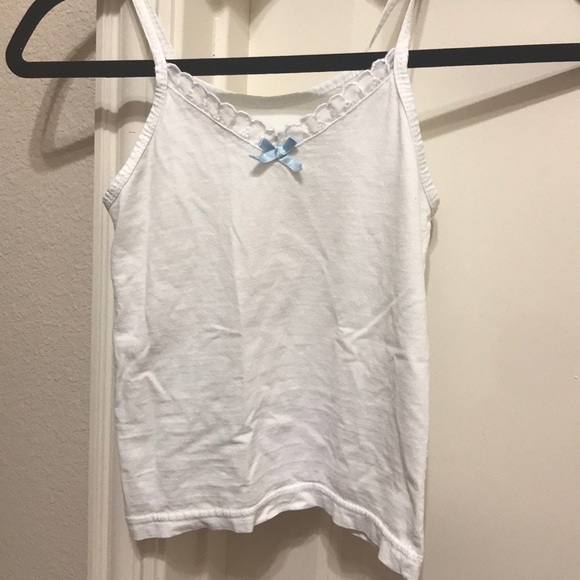 White kids Tanktop with light blue bow - Picture 1 of 2